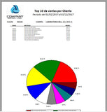 Ventas-Top 10 de productos por familia (con Grafica)